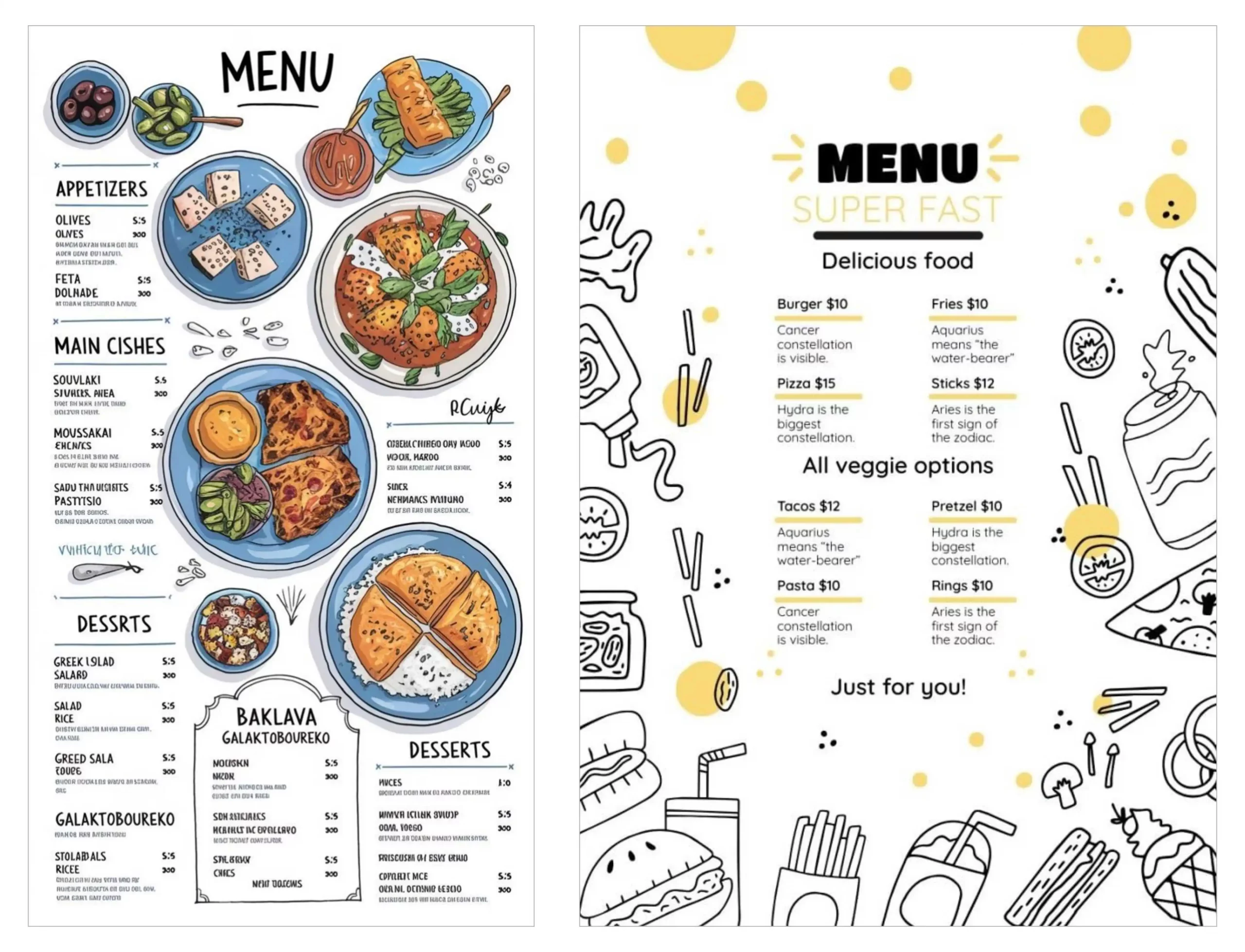 menu design ideas