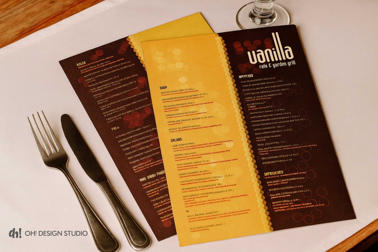 menu card design idea vanilla